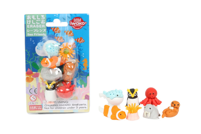 Ref. TROC01007, Set gommes - Les amis des mers