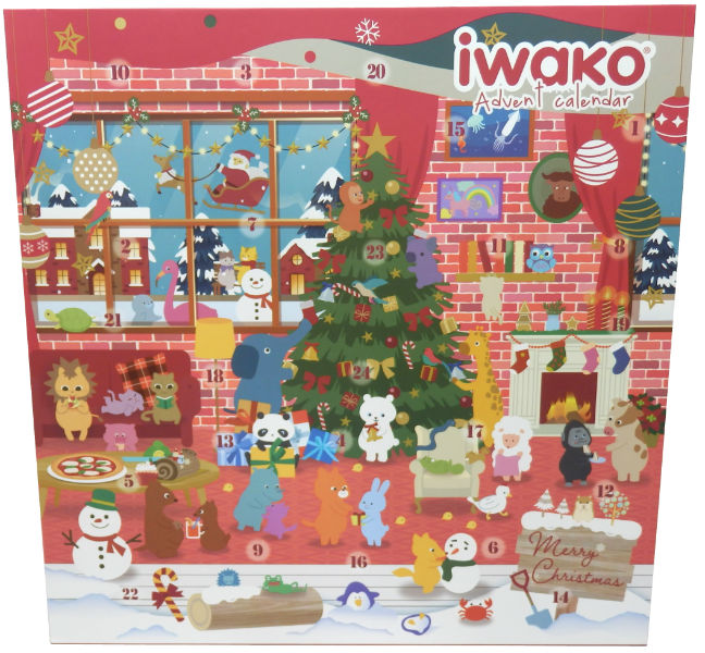 Ref. TROC02002, Calendrier de l'avent - 24 gommes figurines
