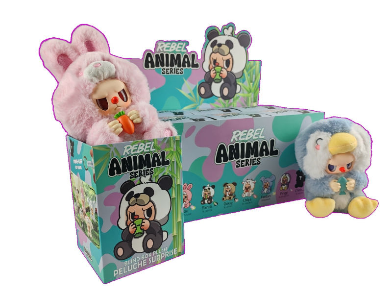 Image de  Porte Clés Peluche Figurine Vinyl - Rebel Animals - Boites Mystère 