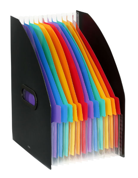 Image de  Trieur extensible corner box A4 12 compartiments Rainbow Class 