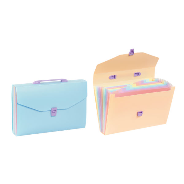 Image de  Trieur valisette A4 12 compartiments Rainbow Pastel 