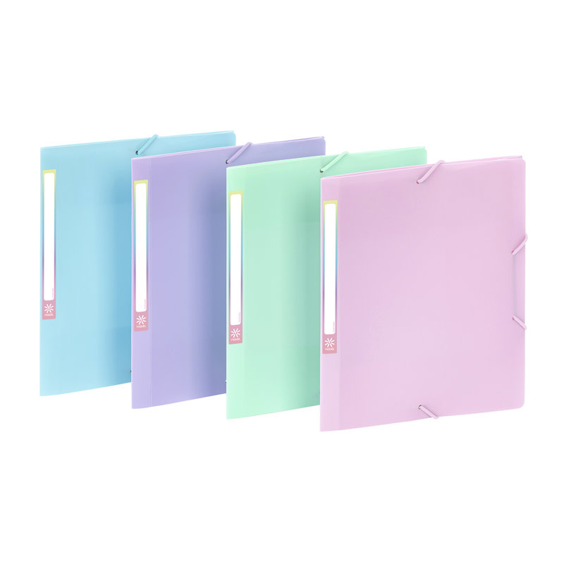 Ref. VIQ16311508, Chemise 17x22 cm 3 rabats élastique Rainbow Pastel - Coloris Aléatoires, Assorties, marque VIQUEL