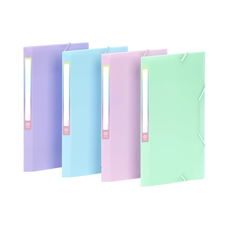 Ref. VIQ16811508, Chemise 17x23,5 cm 3 rabats élastique Rainbow Pastel - Coloris Aléatoires, Assorties, marque VIQUEL
