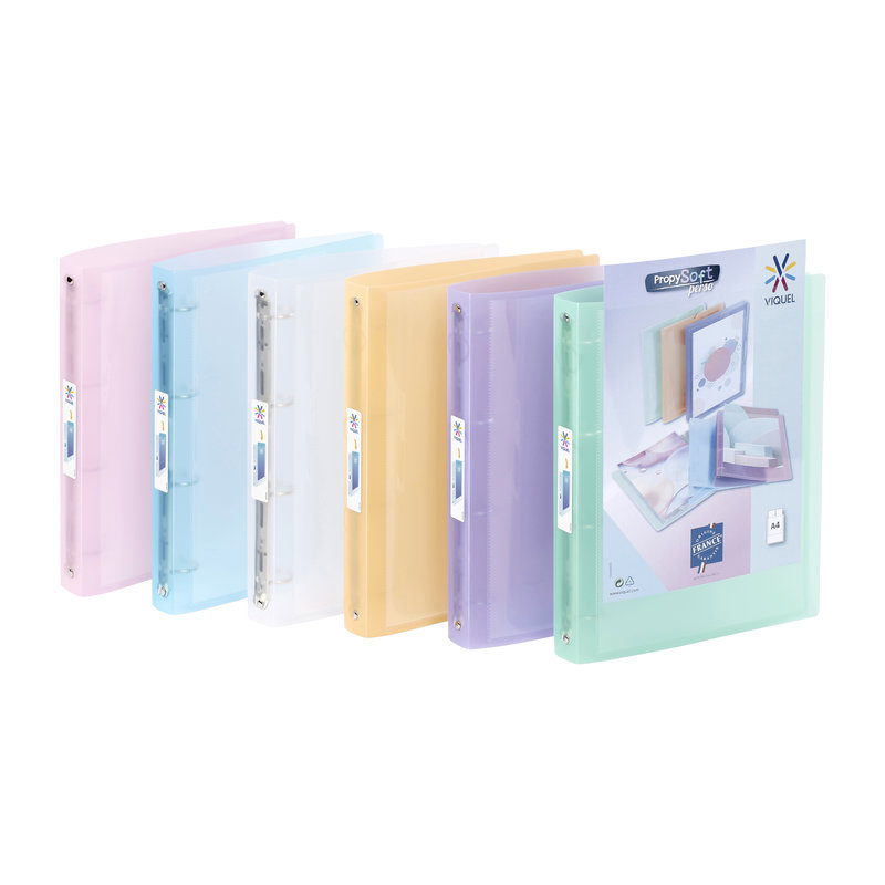 Image de  Classeur souple perso A4 4 anneaux dos 3 Propysoft - Coloris Aléatoires 