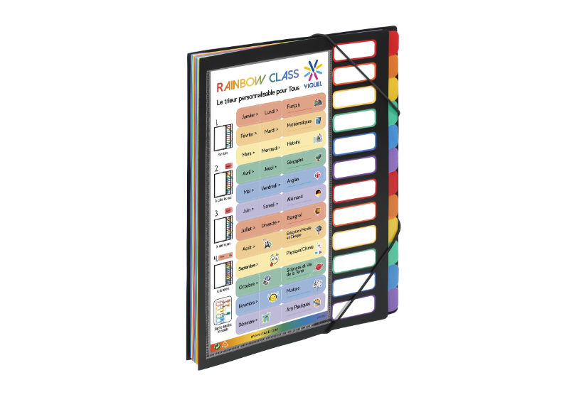 Image de  Trieur extensible school case A4 12 compartiments Rainbow Class 