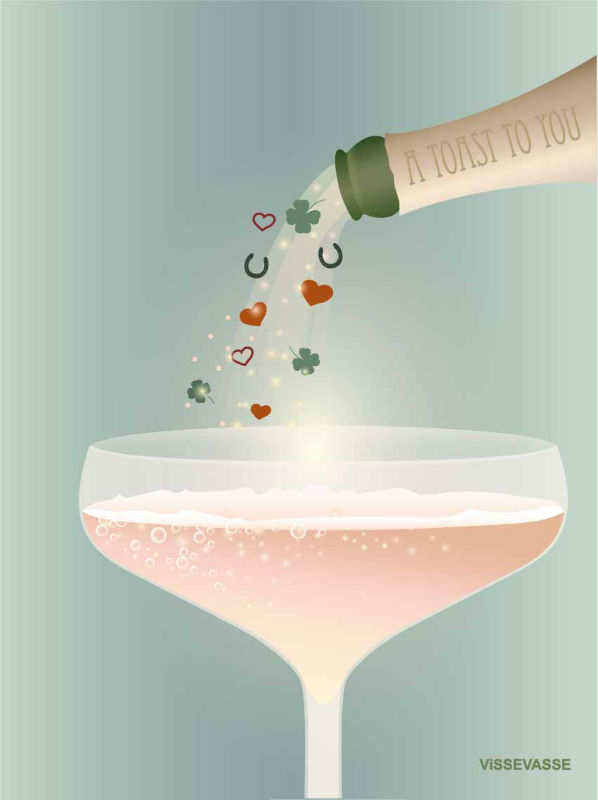 Image de  Carte de vœux A7 a toast to you 