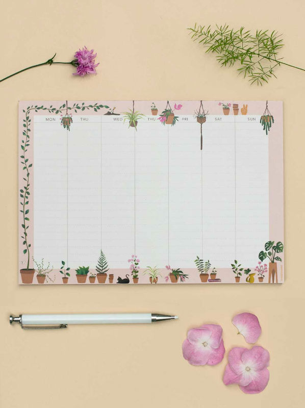 Image de  Bloc-notes hebdomadaire plantes fleurs 