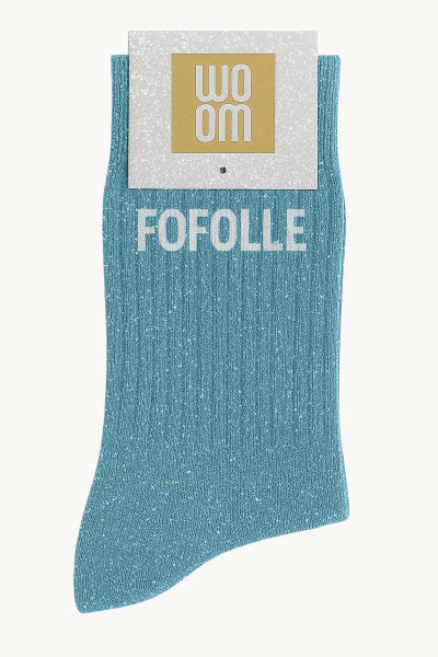 Image de  Chaussettes à Paillettes à Message Fofolle Bleu Turquoise 
