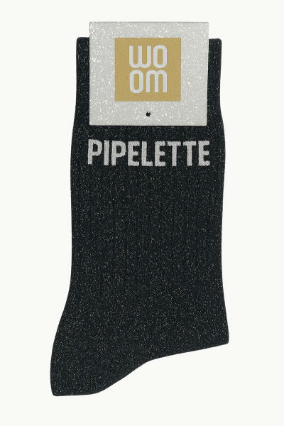 Image de  Chaussettes à paillettes pipelette noir 