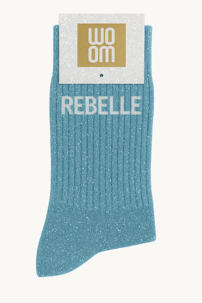 Image de  Chaussettes à Paillettes à Message Rebelle Bleu Turquoise 