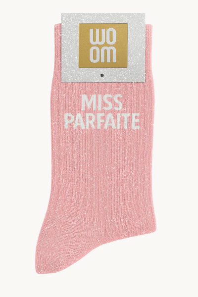 Image de  Chaussettes à Paillettes à Message Miss Parfaite Rose 